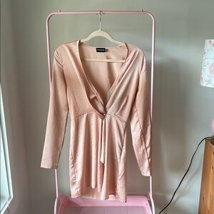Pretty little thing blush satin dress